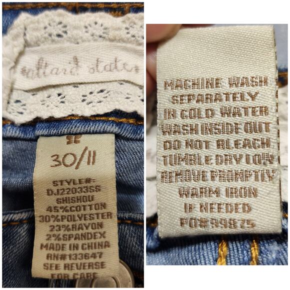 Alter'd State Frayed Hem Stretchy Skinny Jeans Juniors, Size 30/11 - Picture 6 of 6
